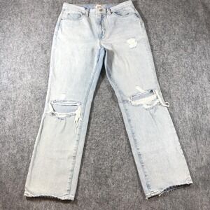 BDG Jeans Womens 31 Blue Mid Rise Bootcut Distressed 100% Cotton‎ Denim
